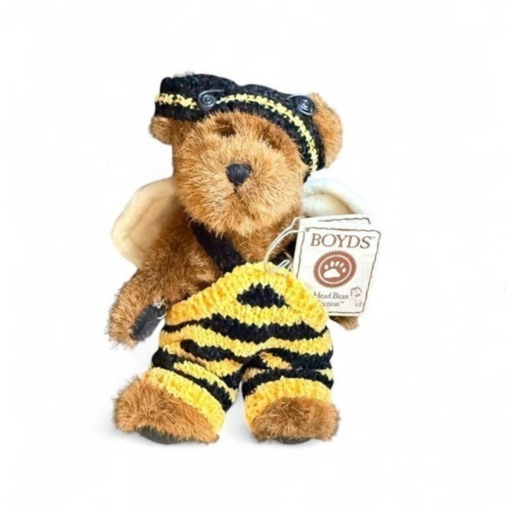 Vintage Retired Boyds Head Bean Collection Bumble Bee Bear